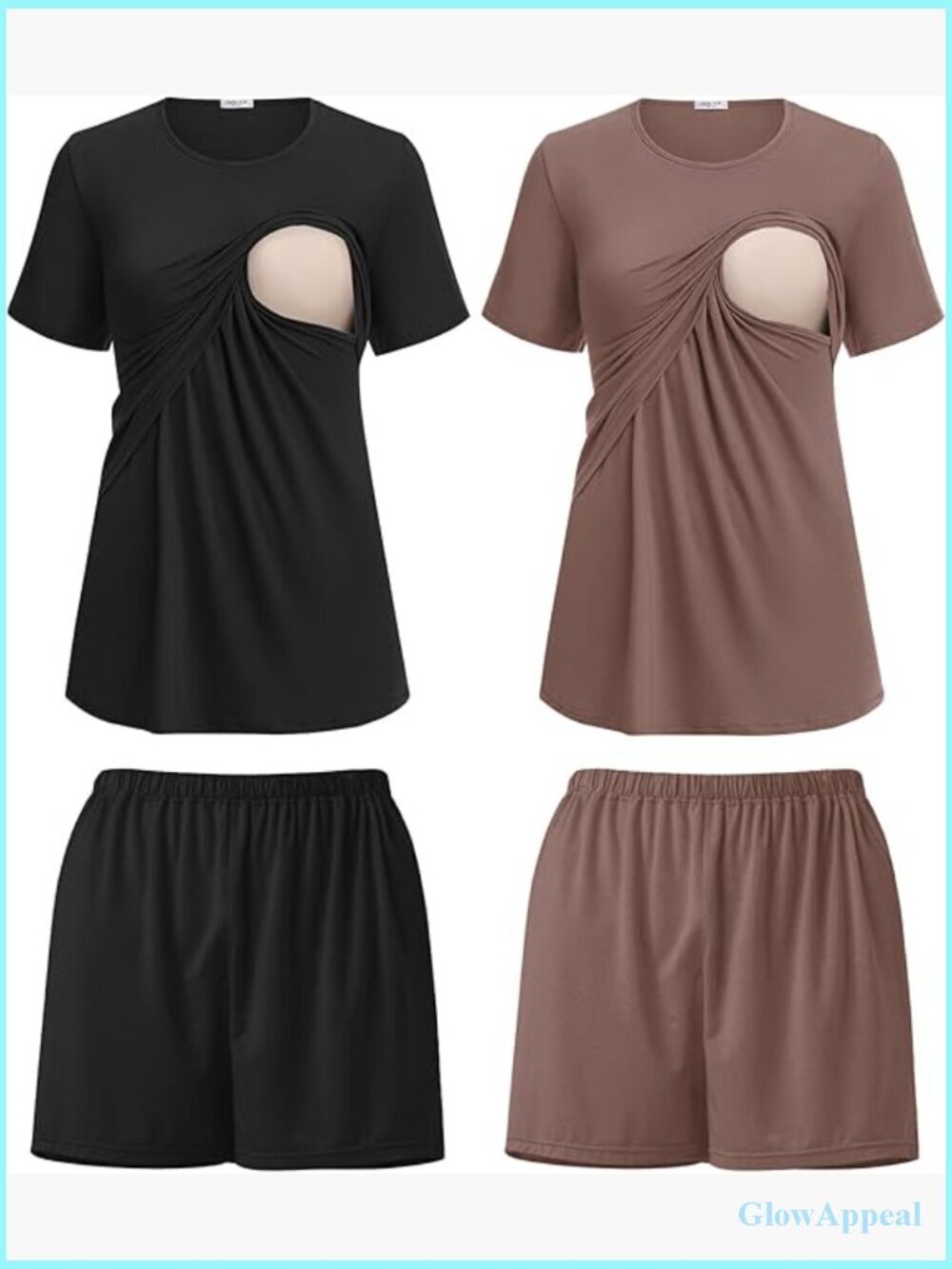 Maternity Nursing Pajama Set 2 Pack Medium Double Layer Breastfeeding